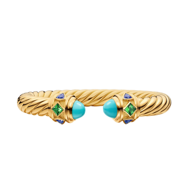 David Yurman Renaissance® Cablespira® Bracelet in 18K Yellow Gold with Turquoise