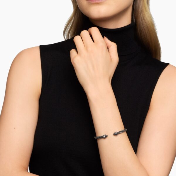 5mm in Silver – front view of authentic Cable Bracelets at Coveti|David Yurman Renaissance® Classic Cable Bracelet in Blackened Silver