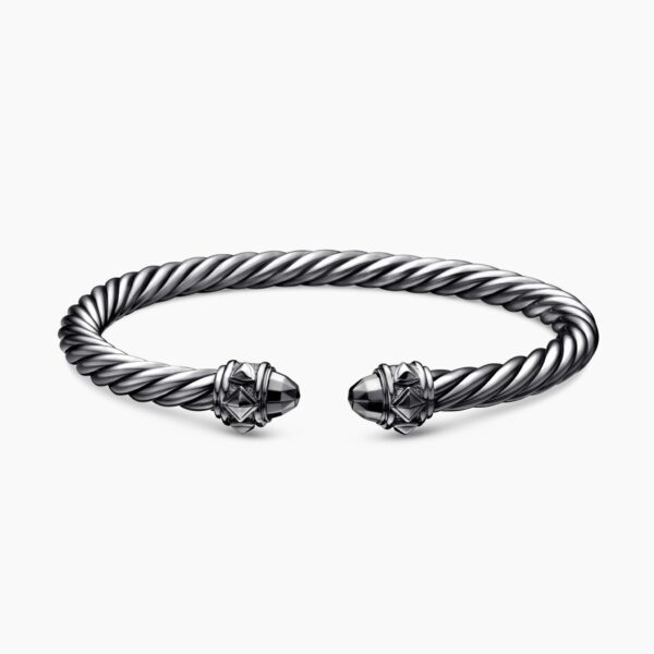 on-model styling shot|David Yurman Renaissance® Classic Cable Bracelet in Blackened Silver