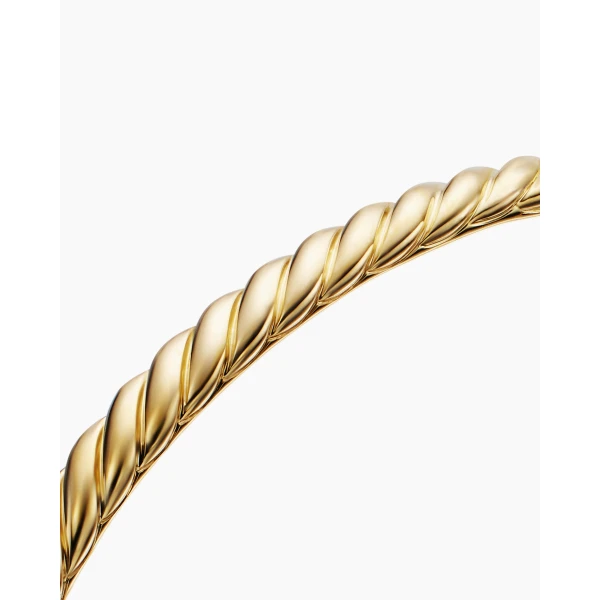David Yurman Sculpted Cable Bangle Bracelet in 18K Yellow Gold, 4.6mm, view 5