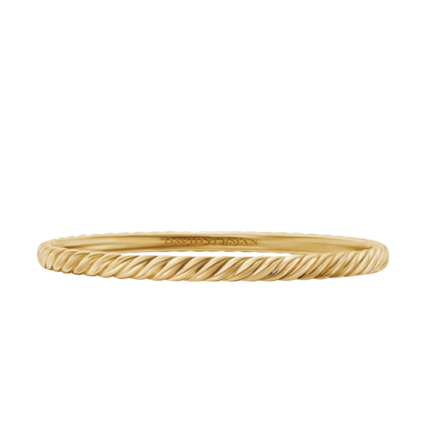 David Yurman Sculpted Cable Bangle Bracelet in 18K Yellow Gold
