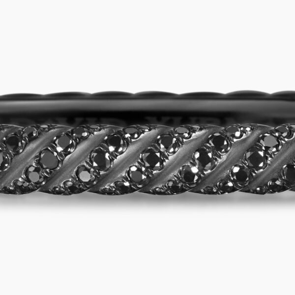 signature twisted-helix detail|David Yurman Sculpted Cable Bangle Bracelet in Black Titanium with Black Diamonds