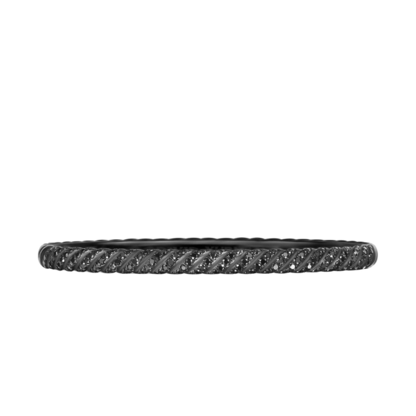 David Yurman Sculpted Cable Bangle Bracelet in Black Titanium with Black Diamonds