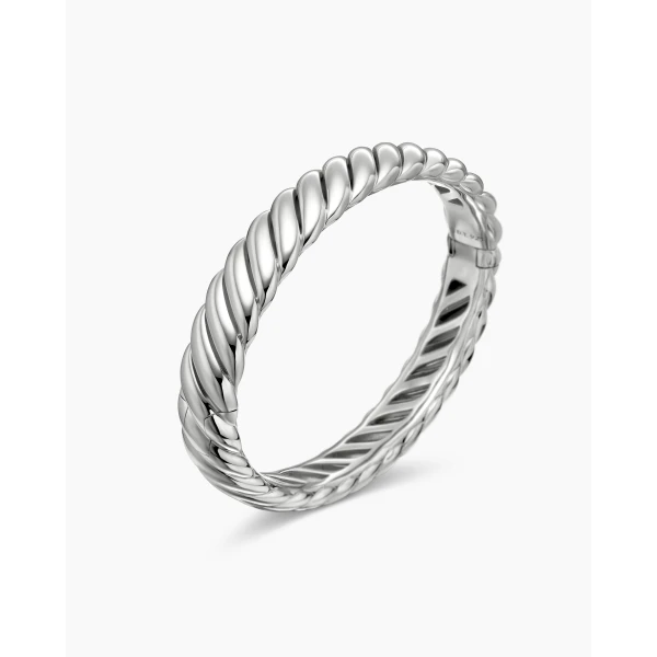 David Yurman Sculpted Cable Bracelet in Sterling Silver, 10mm, view 3