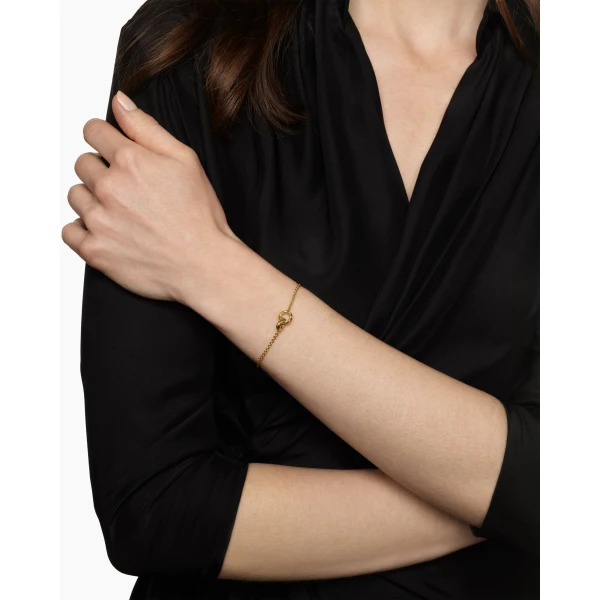David Yurman Sculpted Cable Chain Bracelet in 18K Yellow Gold, 8mm, view 2
