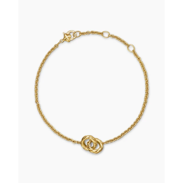 David Yurman Sculpted Cable Chain Bracelet in 18K Yellow Gold, 8mm, view 3