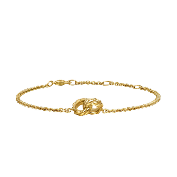 David Yurman Sculpted Cable Chain Bracelet in 18K Yellow Gold