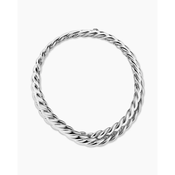 David Yurman Sculpted Cable Double Wrap Bracelet in Sterling Silver, 8.5mm, view 3
