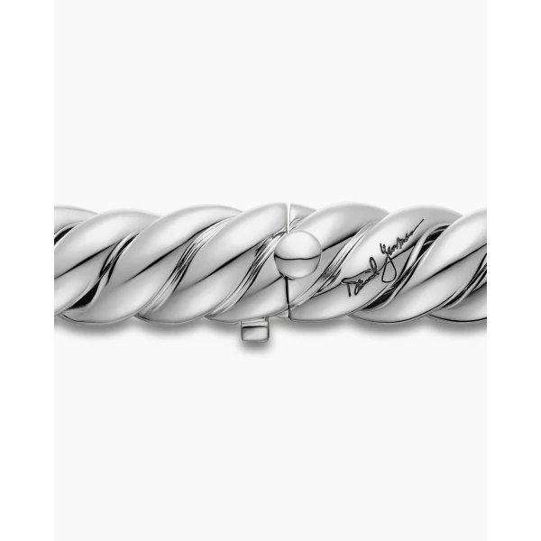 David Yurman Sculpted Cable Double Wrap Bracelet in Sterling Silver, 8.5mm, view 7