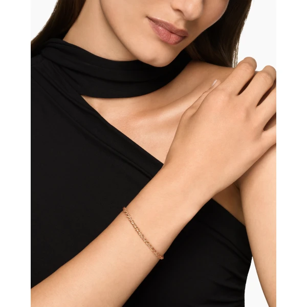 David Yurman Sculpted Cable Flex Bracelet in 18K Rose Gold with Cognac Diamonds, 3.5mm, view 2