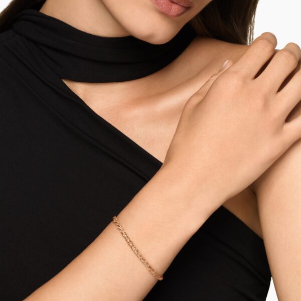3.5mm in Brown – front view of authentic Cable Bracelets at Coveti|David Yurman Sculpted Cable Flex Bracelet in 18K Rose Gold with Cognac Diamonds