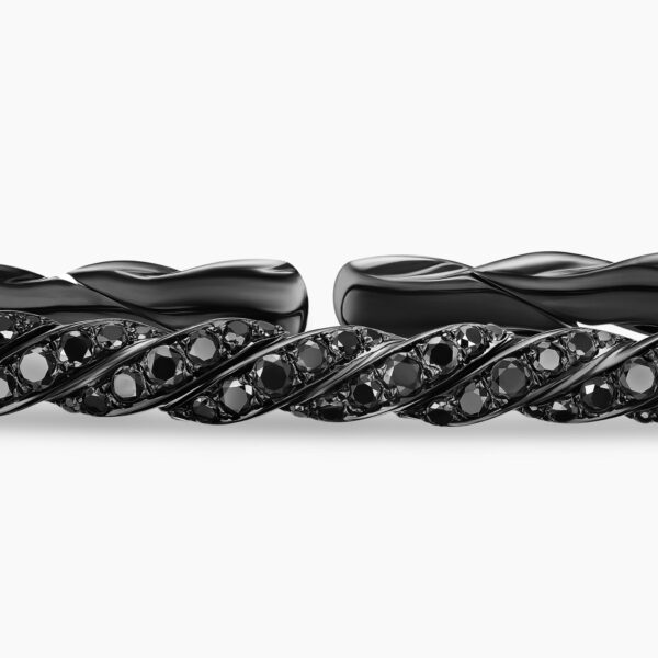 signature twisted-helix detail|David Yurman Sculpted Cable Flex Bracelet in 18K White Gold with Black Rhodium and Black Diamonds