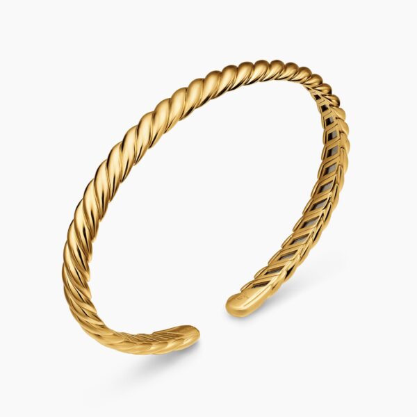 5mm in Gold – front view of authentic Cable Bracelets at Coveti|David Yurman Sculpted Cable Flex Bracelet in 18K Yellow Gold