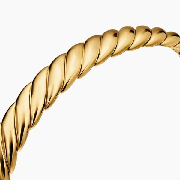 on-model styling shot|David Yurman Sculpted Cable Flex Bracelet in 18K Yellow Gold