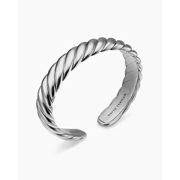 David Yurman Sculpted Cable Flex Bracelet in Sterling Silver, 11mm, view 2