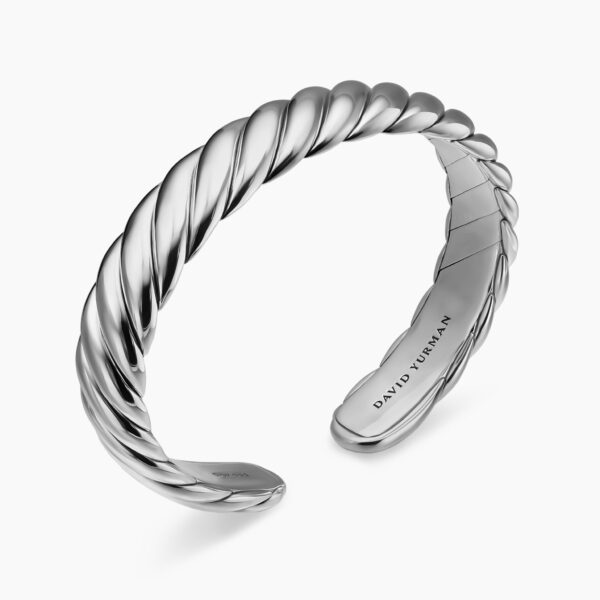 11mm in Silver – front view of authentic Cable Bracelets at Coveti|David Yurman Sculpted Cable Flex Bracelet in Sterling Silver