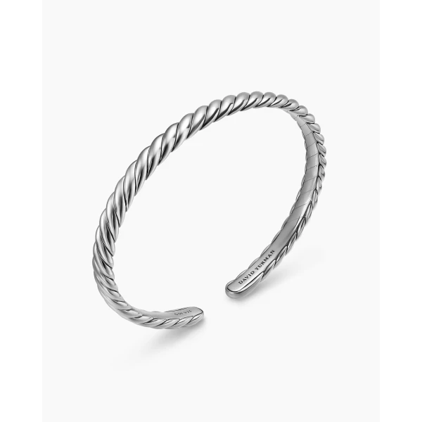 David Yurman Sculpted Cable Flex Bracelet in Sterling Silver, 5mm, view 2