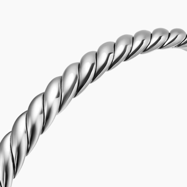on-model styling shot|David Yurman Sculpted Cable Flex Bracelet in Sterling Silver