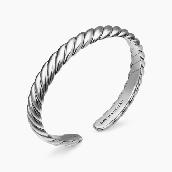 7.5mm in Silver – front view of authentic Cable Bracelets at Coveti|David Yurman Sculpted Cable Flex Bracelet in Sterling Silver