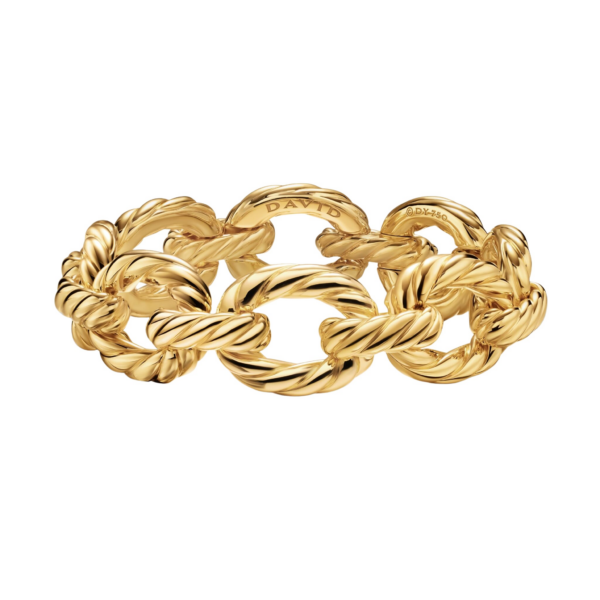 David Yurman Sculpted Cable Oval Link Bracelet in 18K Yellow Gold