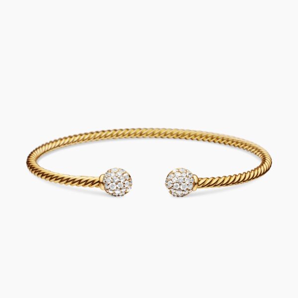 on-model styling shot|David Yurman Solari Cablespira® Bracelet in 18K Yellow Gold with Diamonds