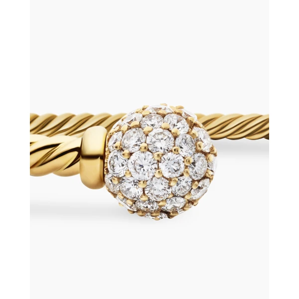 David Yurman Solari Cablespira® Bracelet in 18K Yellow Gold with Diamonds, 2.6mm, view 6