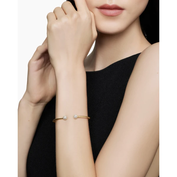 David Yurman Solari Cablespira® Bracelet in 18K Yellow Gold with Diamonds, 2.6mm, view 7