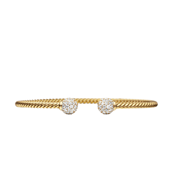 David Yurman Solari Cablespira® Bracelet in 18K Yellow Gold with Diamonds