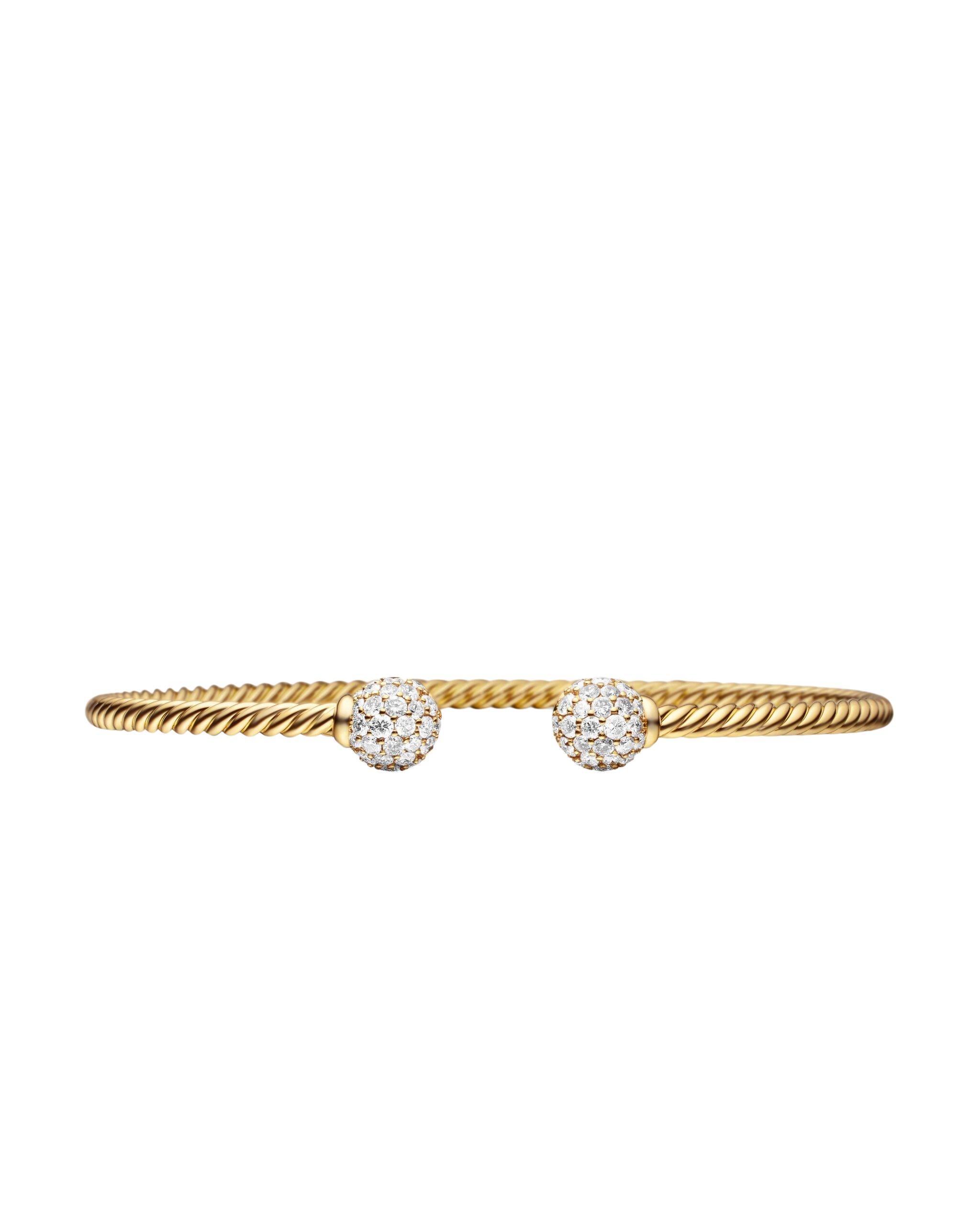 David Yurman Solari Cablespira® Bracelet in 18K Yellow Gold with Diamonds, 2.6mm