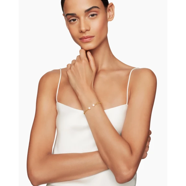 David Yurman Solari Cablespira® Bracelet in 18K Yellow Gold with Pearls, 2.6mm, view 2
