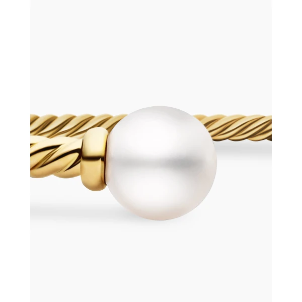 David Yurman Solari Cablespira® Bracelet in 18K Yellow Gold with Pearls, 2.6mm, view 6
