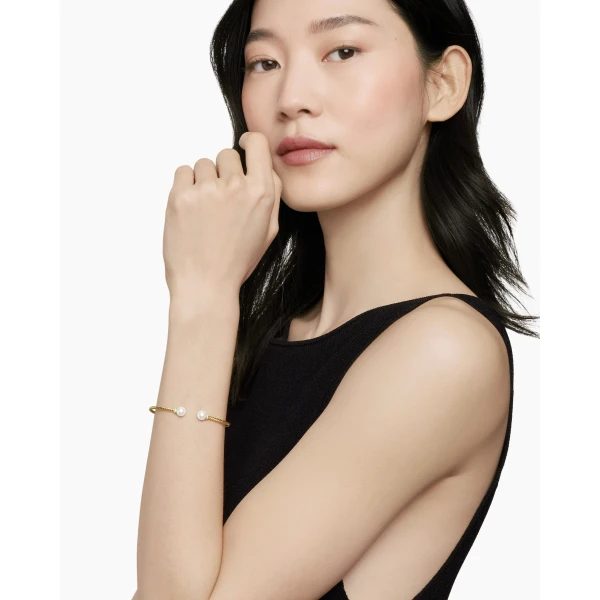 David Yurman Solari Cablespira® Bracelet in 18K Yellow Gold with Pearls and Diamonds, 2.3mm, view 8