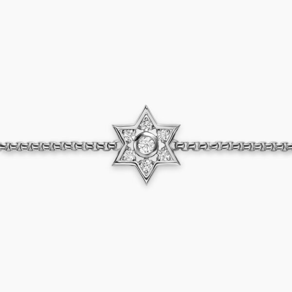 on-model styling shot|David Yurman Star of David Station Bracelet in Sterling Silver with Diamonds