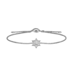 David Yurman Star of David Station Bracelet in Sterling Silver with Diamonds