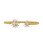David Yurman Starburst Cable Bracelet in 18K Yellow Gold with Diamonds
