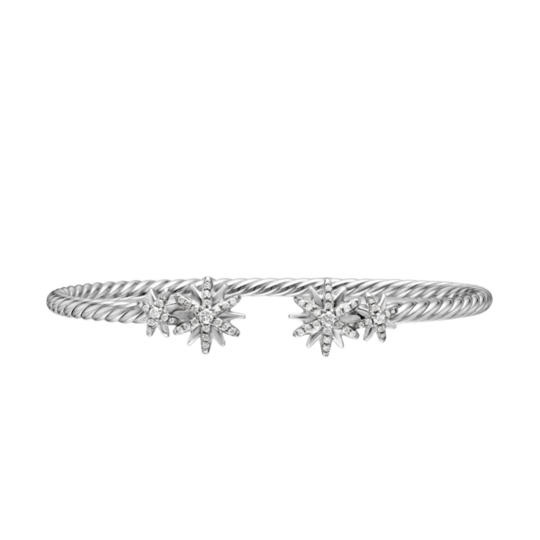 David Yurman Starburst Cable Bracelet in Sterling Silver with Diamonds