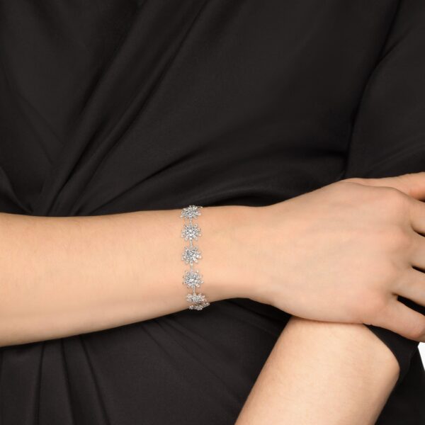 12.3mm in Silver – front view of authentic Tennis Bracelets at Coveti|David Yurman Starburst Pavé Tennis Bracelet in 18K White Gold with Diamonds