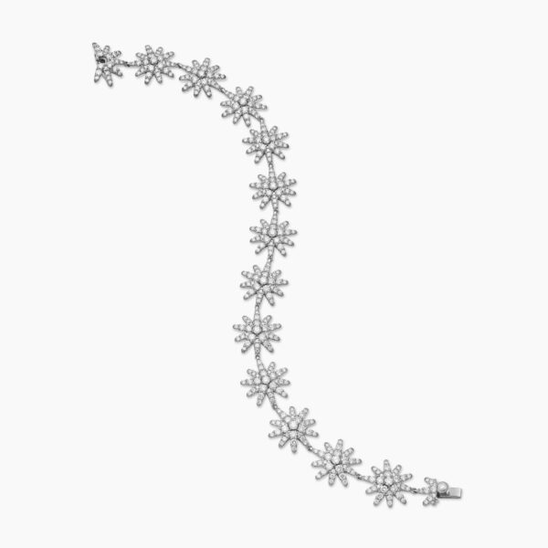 on-model styling shot|David Yurman Starburst Pavé Tennis Bracelet in 18K White Gold with Diamonds
