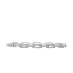 David Yurman Stax Chain Link Bracelet in 18K White Gold with Diamonds