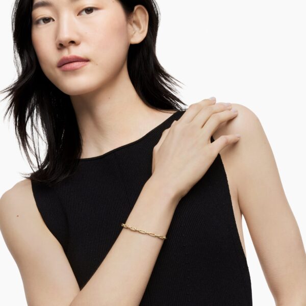 4mm in Gold – front view of authentic Chain Bracelets at Coveti|David Yurman Stax Chain Link Bracelet in 18K Yellow Gold with Diamonds