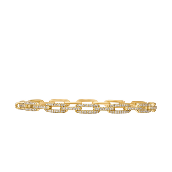 David Yurman Stax Chain Link Bracelet in 18K Yellow Gold with Diamonds
