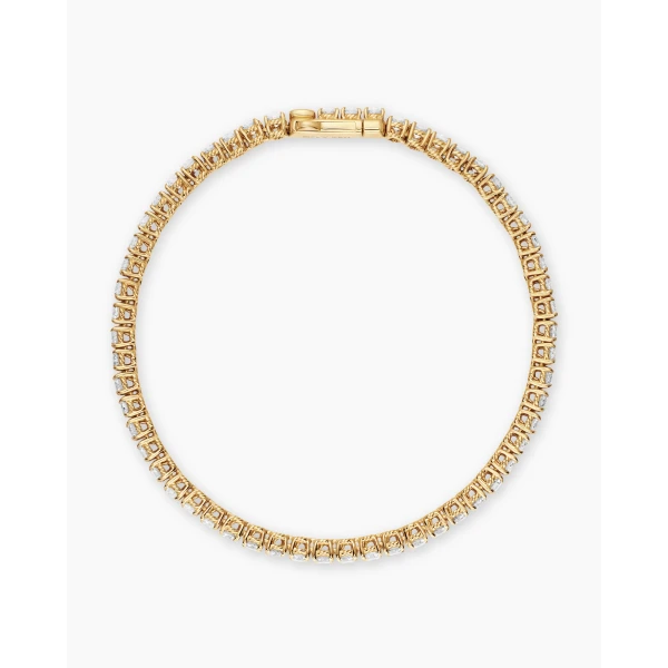 David Yurman Tennis Bracelet in 18K Yellow Gold with Diamonds, 3mm, view 3