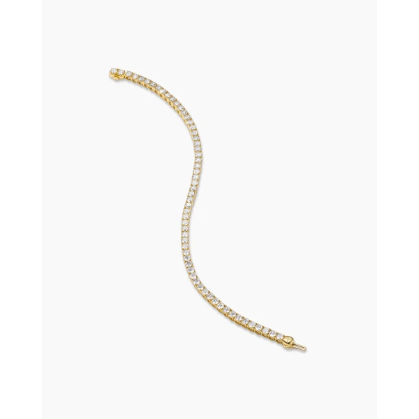 David Yurman Tennis Bracelet in 18K Yellow Gold with Diamonds, 3mm, view 4
