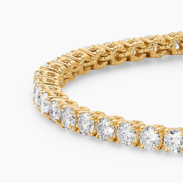 3mm – pavé setting and gemstone detail close-up|David Yurman Tennis Bracelet in 18K Yellow Gold with Diamonds
