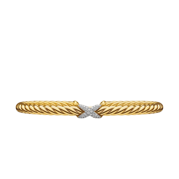 David Yurman X Cablespira® Station Bracelet in 18K Yellow Gold with Pavé Diamonds