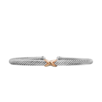 David Yurman X Classic Cable Station Bracelet in Sterling Silver with 18K Rose Gold