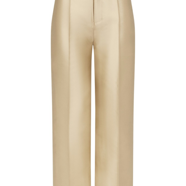 Destree Beige Satin Straight Pants - Destree - Graphic Parisian Fashion - Shop at Coveti