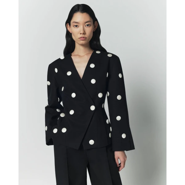 Destree Black And White Polka Dot Blazer - Destree - Graphic Parisian Fashion - Shop at Coveti
