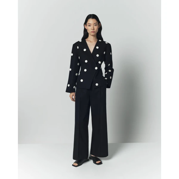 Destree Black And White Polka Dot Blazer - Destree - Graphic Parisian Fashion - Shop at Coveti