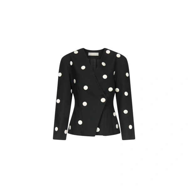 Destree Black And White Polka Dot Blazer